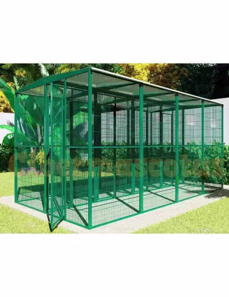 Voladera de jardín de 4x2 Metros y 4 boxes independientes