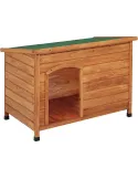 Caseta para perro de madera techo plano