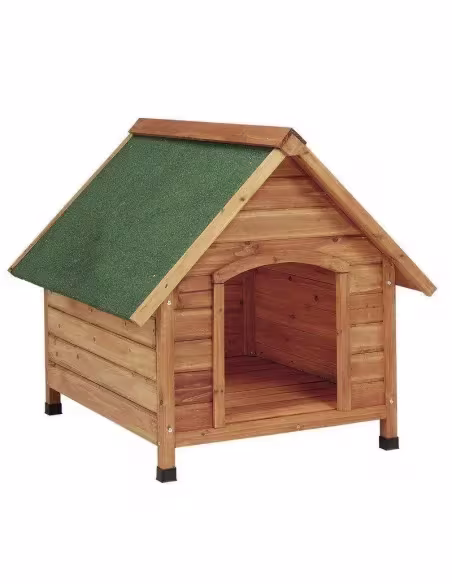 Caseta para perro de Madera y techo 2 aguas | CiberMascotas