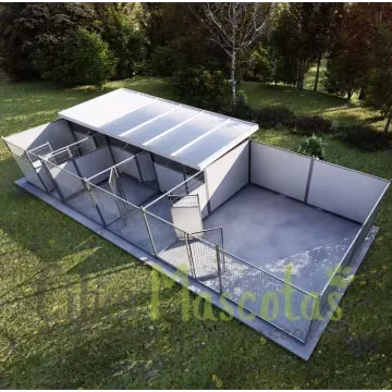 Conjunto 3 boxes con cercado para perros