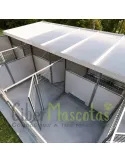 Conjunto 3 boxes con cercado para perros