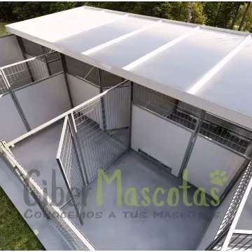 Conjunto 3 boxes con cercado para perros