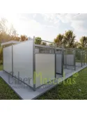 Conjunto 3 boxes con cercado para perros