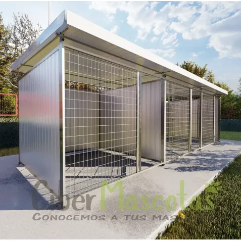 Bateria de 3 boxes para perros 6x2 metros