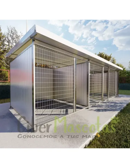 Bateria de 3 boxes para perros 6x2 metros Bateria de 3 boxes para perros 6x2 metros
