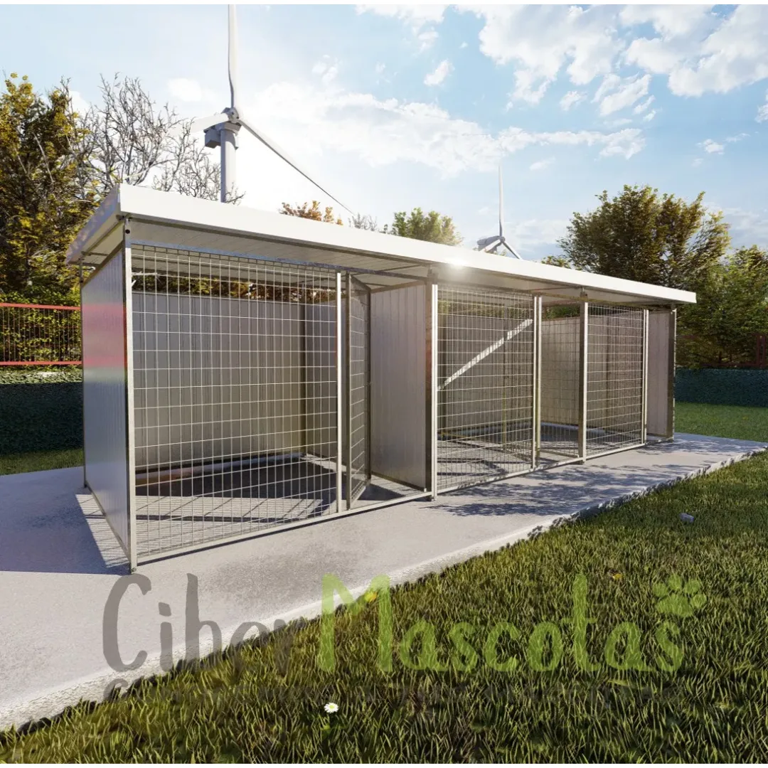 Bateria de 3 boxes para perros 6x2 metros