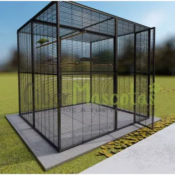 VOLADERO INTERIOR PARA LOROS DE 4 M2, TECHO DE MALLA IMOR®