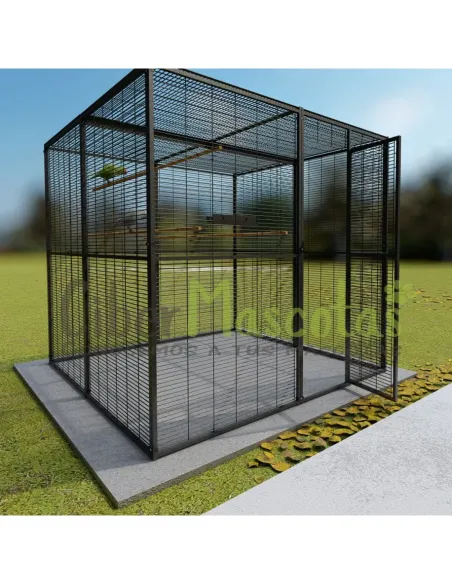 VOLADERO INTERIOR PARA LOROS DE 4 M2, TECHO DE MALLA IMOR®