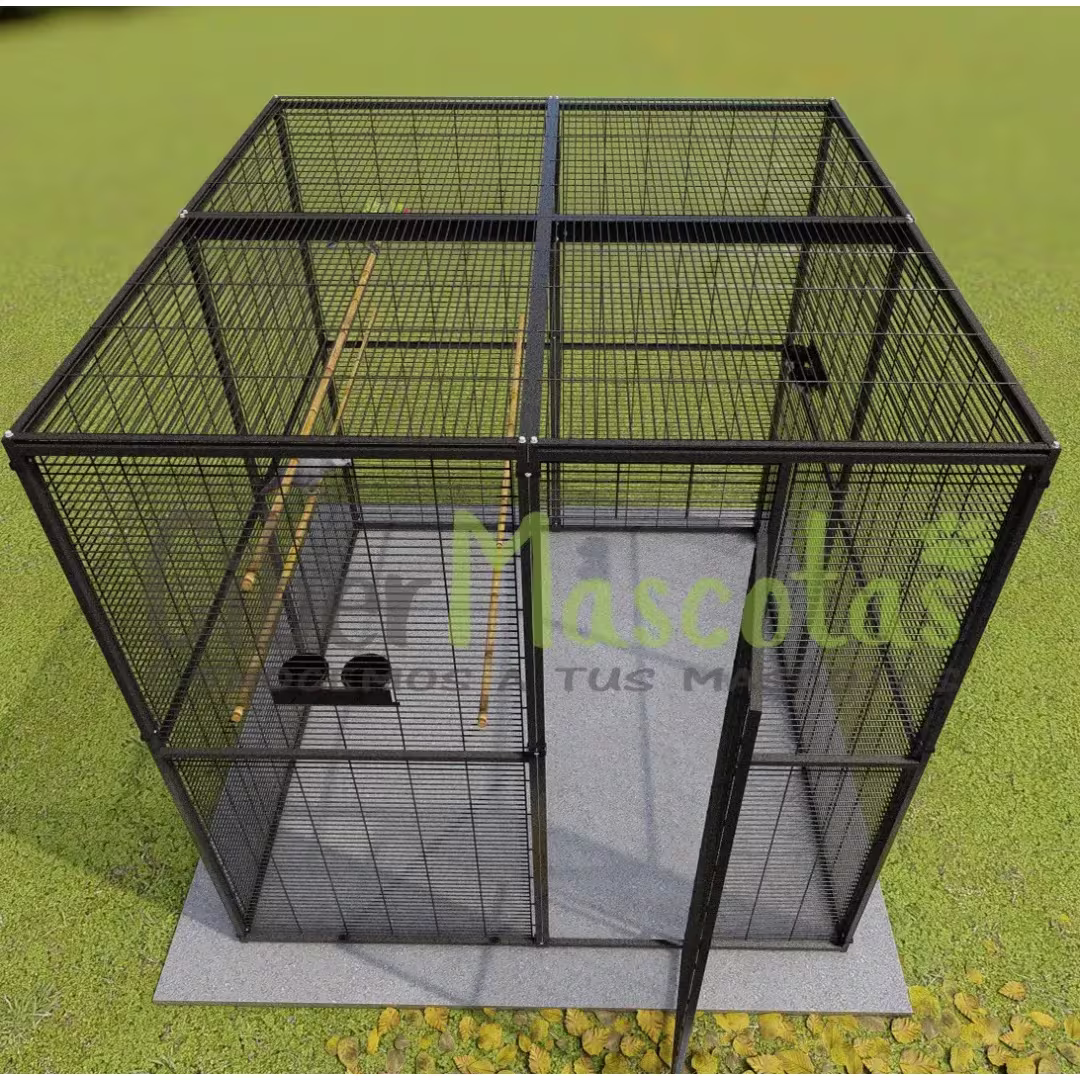 VOLADERO INTERIOR PARA LOROS DE 4 M2, TECHO DE MALLA IMOR®