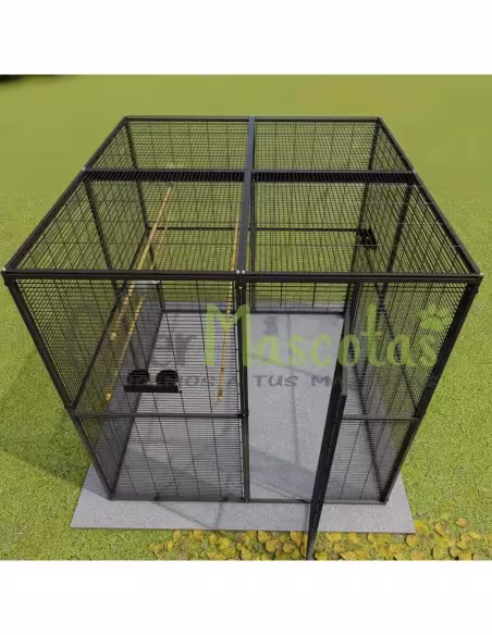 VOLADERO INTERIOR PARA LOROS DE 4 M2, TECHO DE MALLA IMOR®