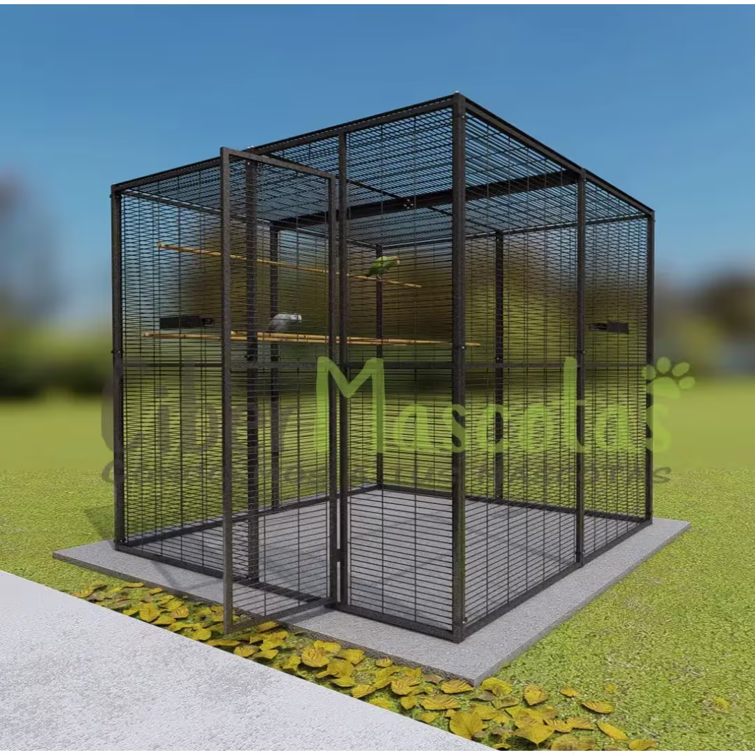 VOLADERO INTERIOR PARA LOROS DE 4 M2, TECHO DE MALLA IMOR®