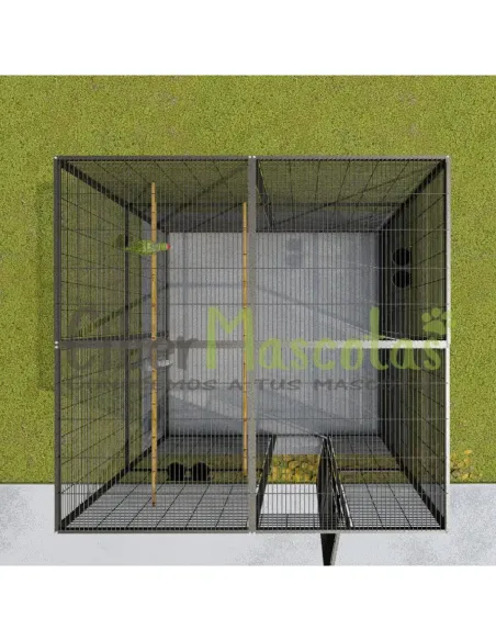 VOLADERO INTERIOR PARA LOROS DE 4 M2, TECHO DE MALLA IMOR®