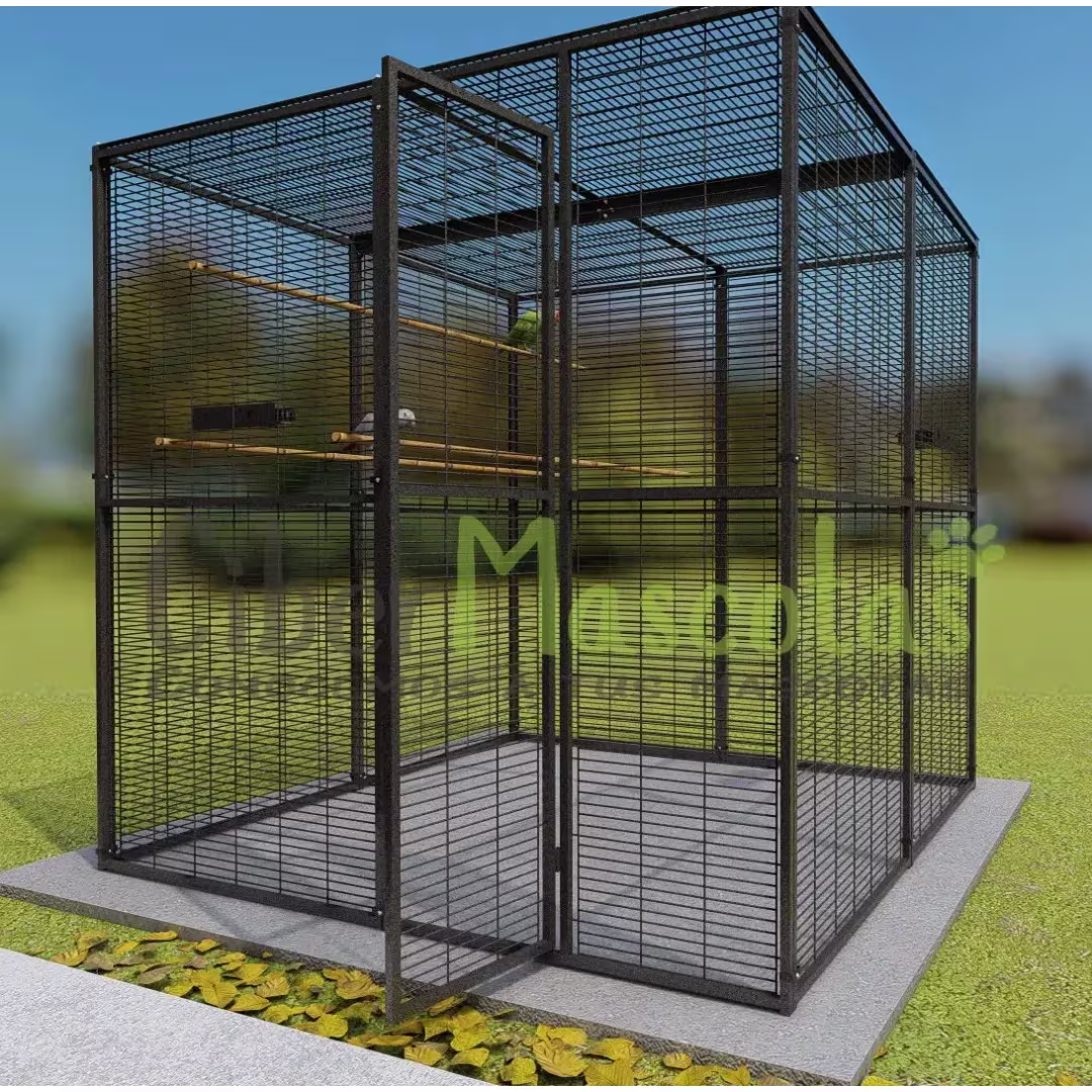 VOLADERO INTERIOR PARA LOROS DE 4 M2, TECHO DE MALLA IMOR®