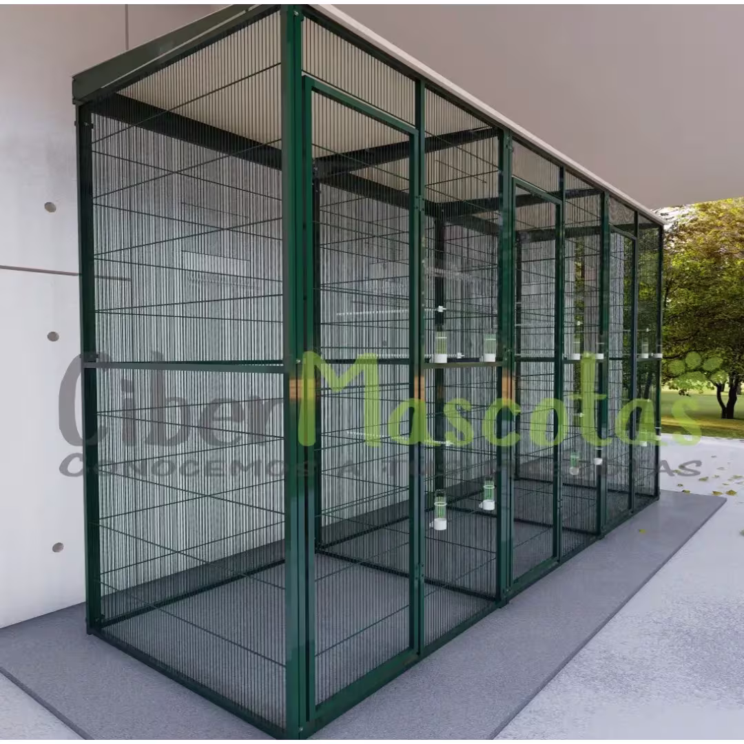 Voladero de jardin con 3 divisiones y techos un agua