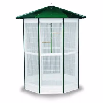 Voladera Blanca Lacada de 8 lados para exteriores, jardines, parques...