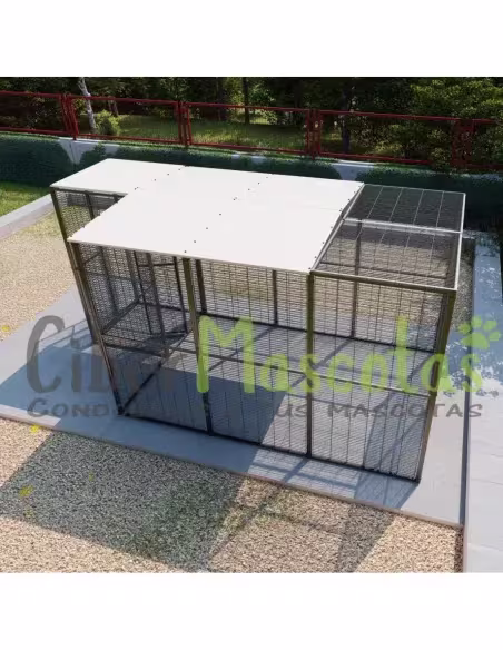 Voladero para loros 3x2 con techo mixto y habitáculo | CiberMascotas