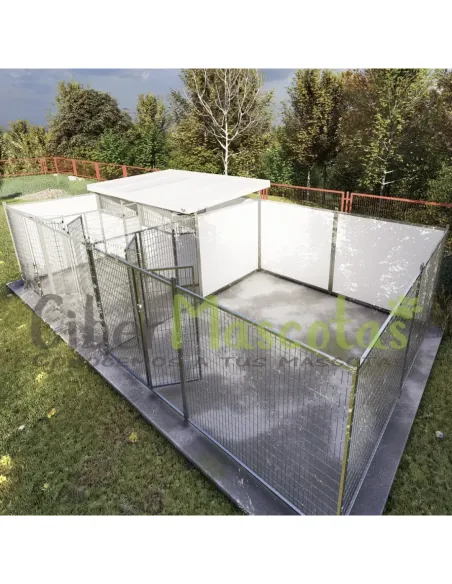 Conjunto 2 boxes con cercado para perros