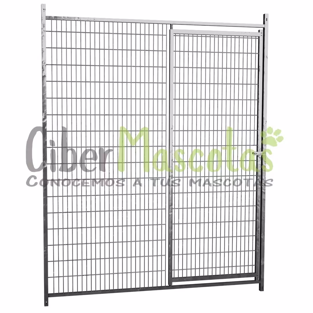 Panel de malla con puerta para boxes caninos 3x10 cm | CiberMascotas