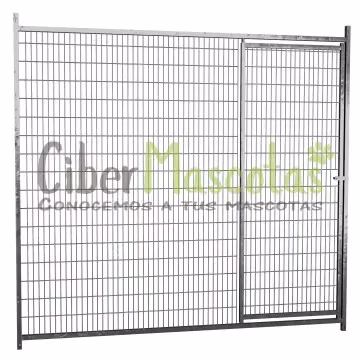 Panel de malla con puerta para boxes caninos 3x10 cm