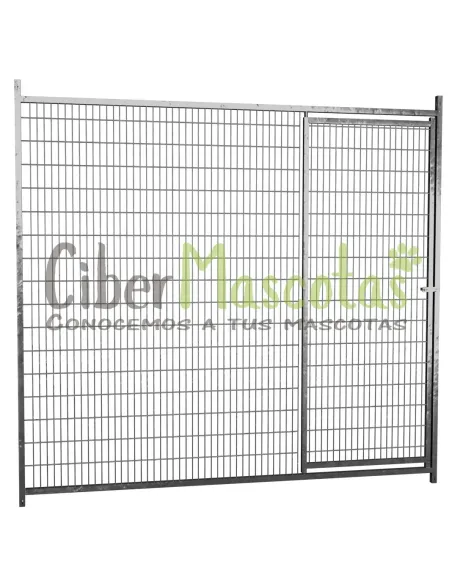 Panel de malla con puerta para boxes caninos 3x10 cm | CiberMascotas