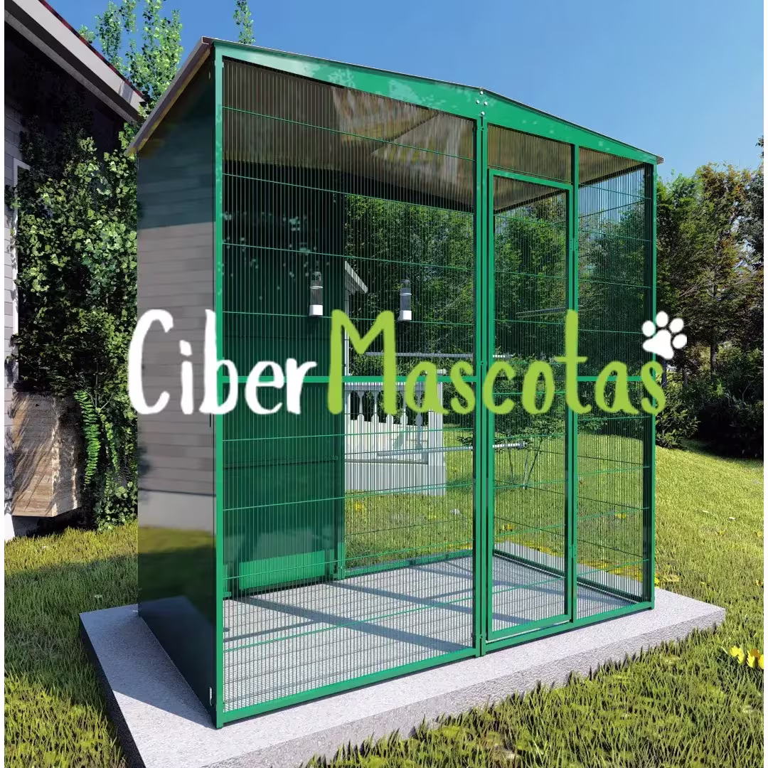 Voladero de jardin 2x1 con refugio lateral | CiberMascotas