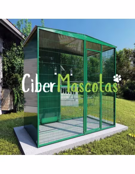 Voladero de jardin 2x1 con refugio lateral | CiberMascotas