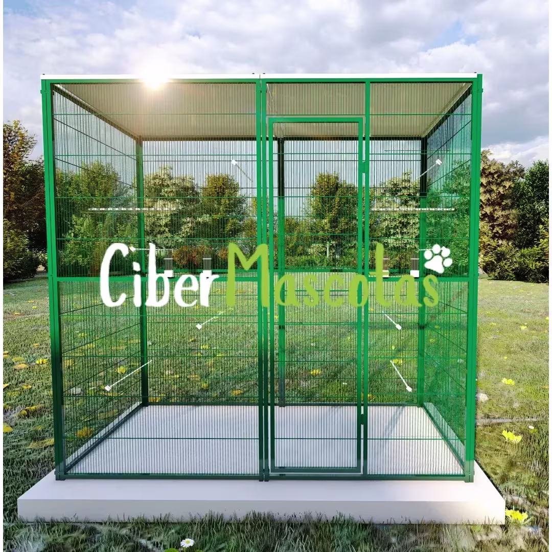 Voladero de jardin 2x1 techo plano | CiberMascotas