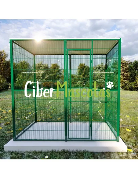 Voladero de jardin 2x1 techo plano | CiberMascotas