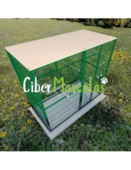 Voladero de jardin 2x1 techo plano | CiberMascotas