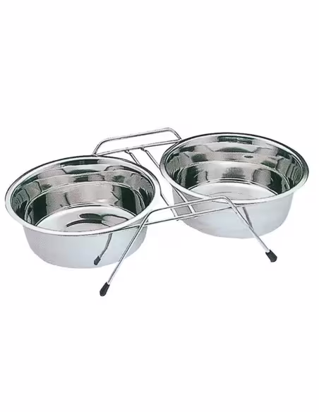 Comedero doble con soporte para suelo Comedero doble con soporte para suelo