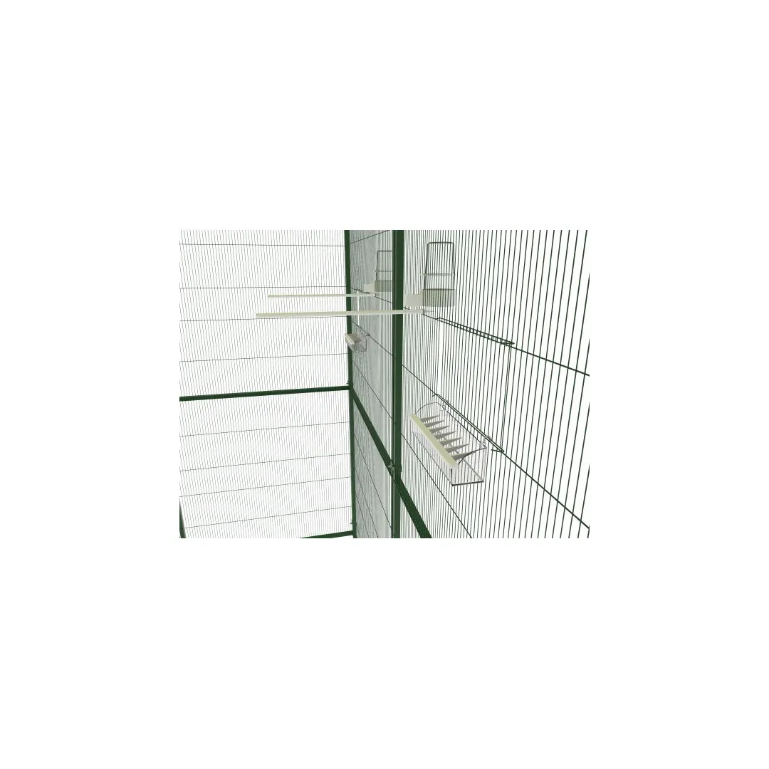 Voladero grande 2x1 para interior con ruedas y bandejas | CiberMascotas