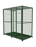 Voladero grande 2x1 para interior con ruedas y bandejas | CiberMascotas