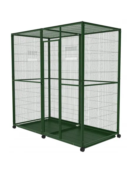 Voladero grande 2x1 para interior con ruedas y bandejas | CiberMascotas