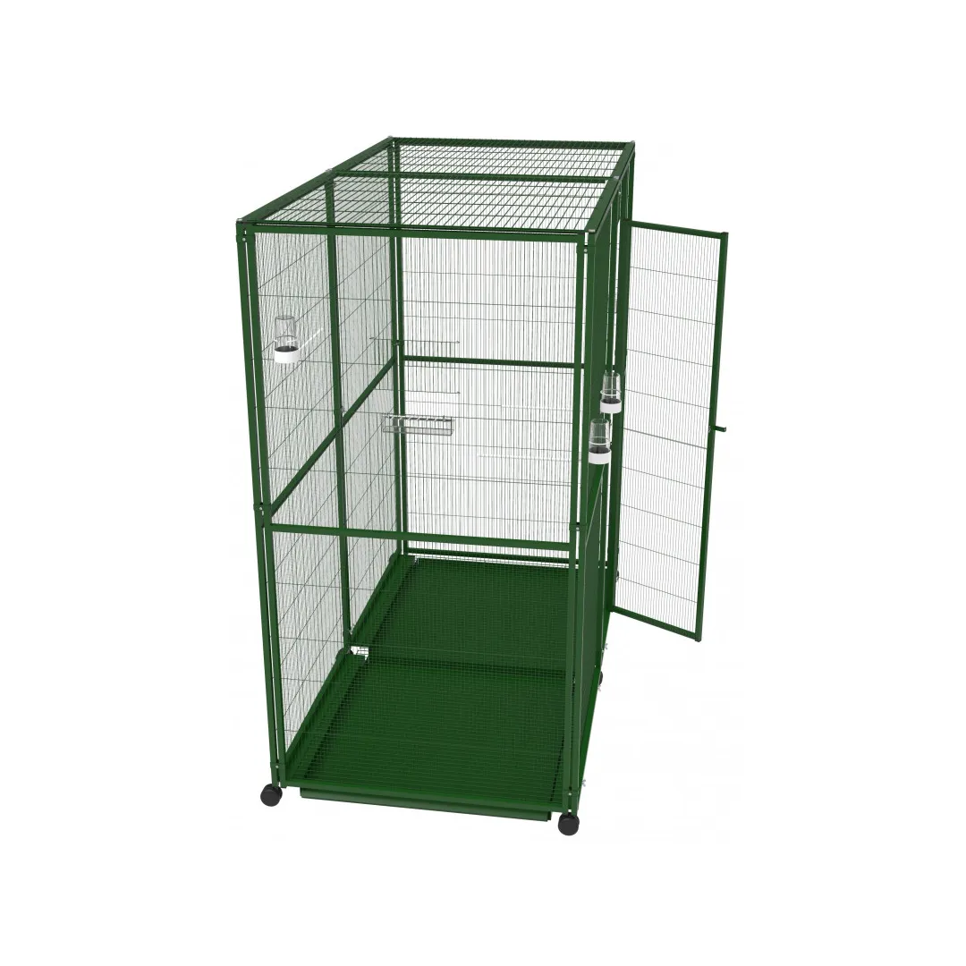 Voladero grande 2x1 para interior con ruedas y bandejas | CiberMascotas