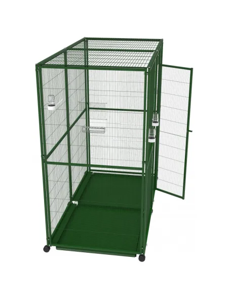 Voladero grande 2x1 para interior con ruedas y bandejas | CiberMascotas