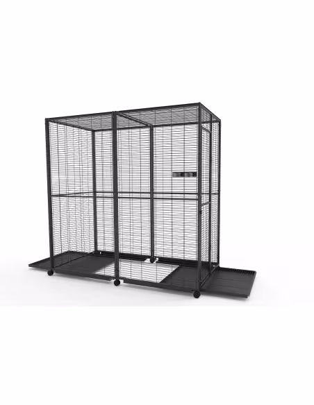 Voladero grande 2x1 loro con ruedas y bandeja | CiberMascotas