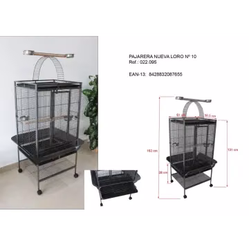 jaula para loros 152x75x75