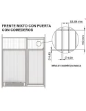 Frente Mixto con comederos box canino de panel sandwich | CiberMascotas
