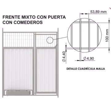 Paneles para perreras | Frente panel sandwich 30mm