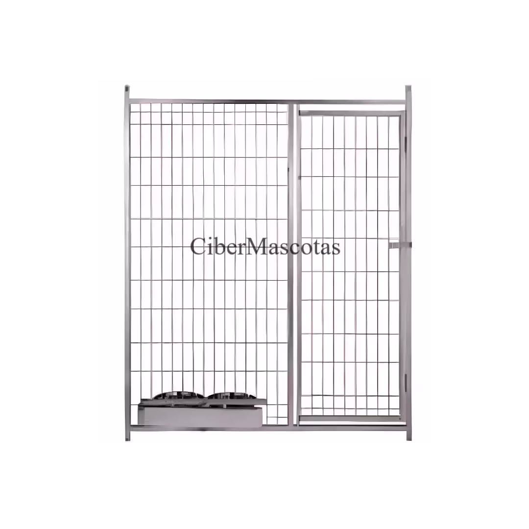 Frente malla con comederos para boxes | CiberMascotas