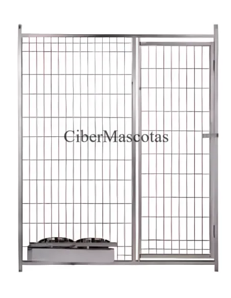 Frente malla con comederos para boxes | CiberMascotas