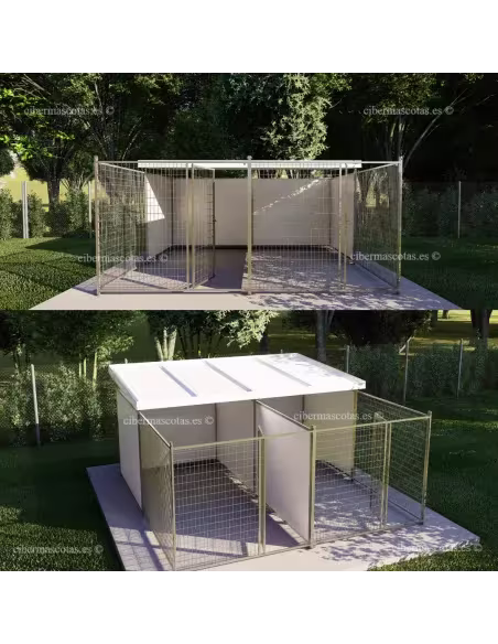 Perreras doble 4x2 sandwich y parque | CiberMascotas