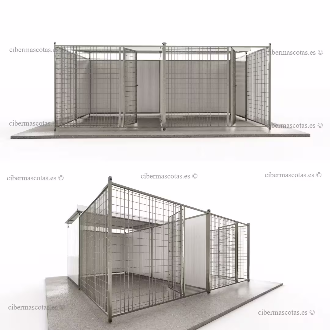 Perreras doble 4x2 sandwich y parque | CiberMascotas