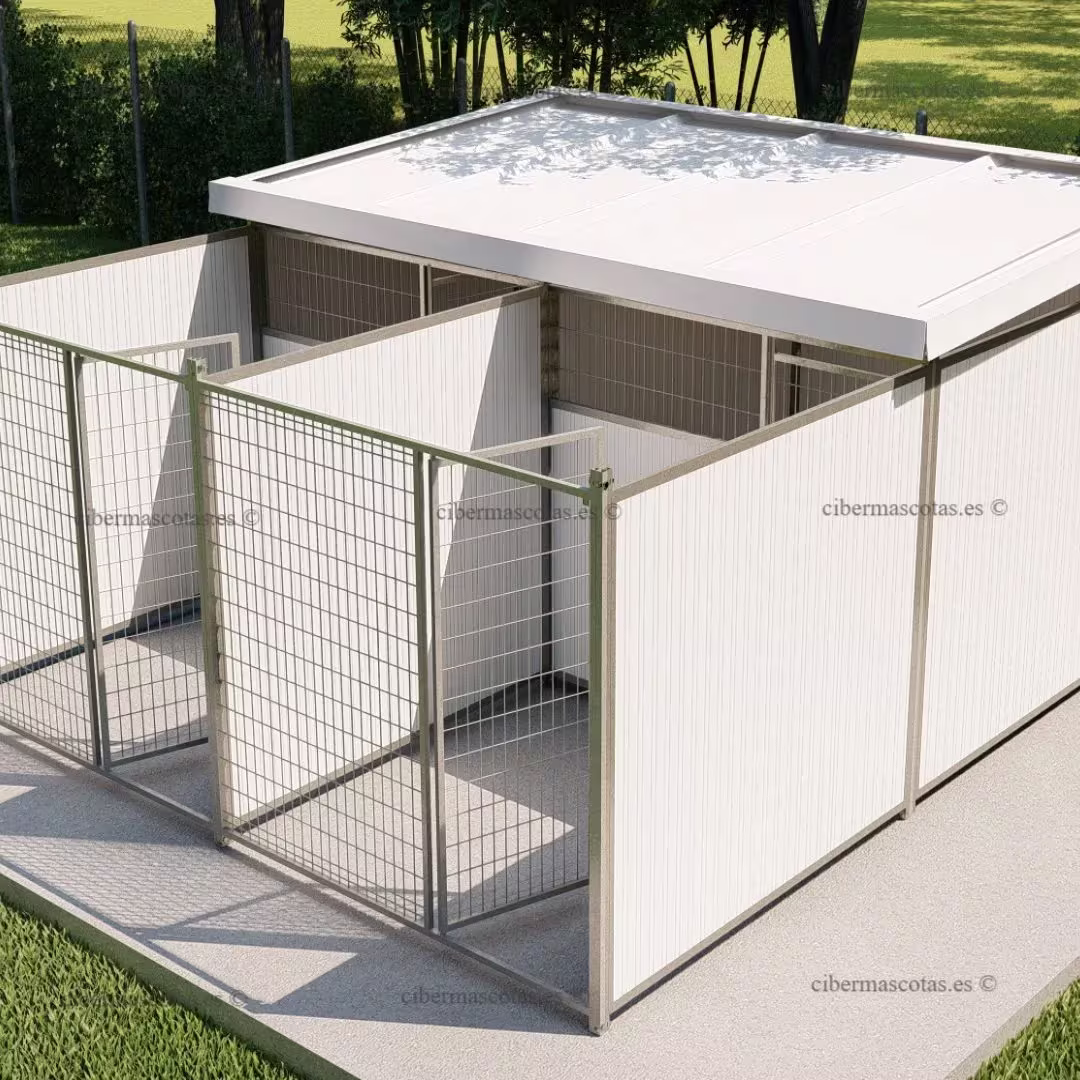 Perreras con zona dia y noche 4x2 metros | CiberMascotas