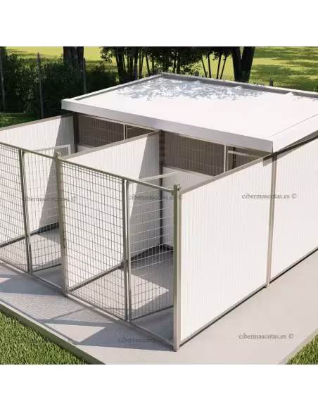 Perreras con zona dia y noche 4x2 metros | CiberMascotas