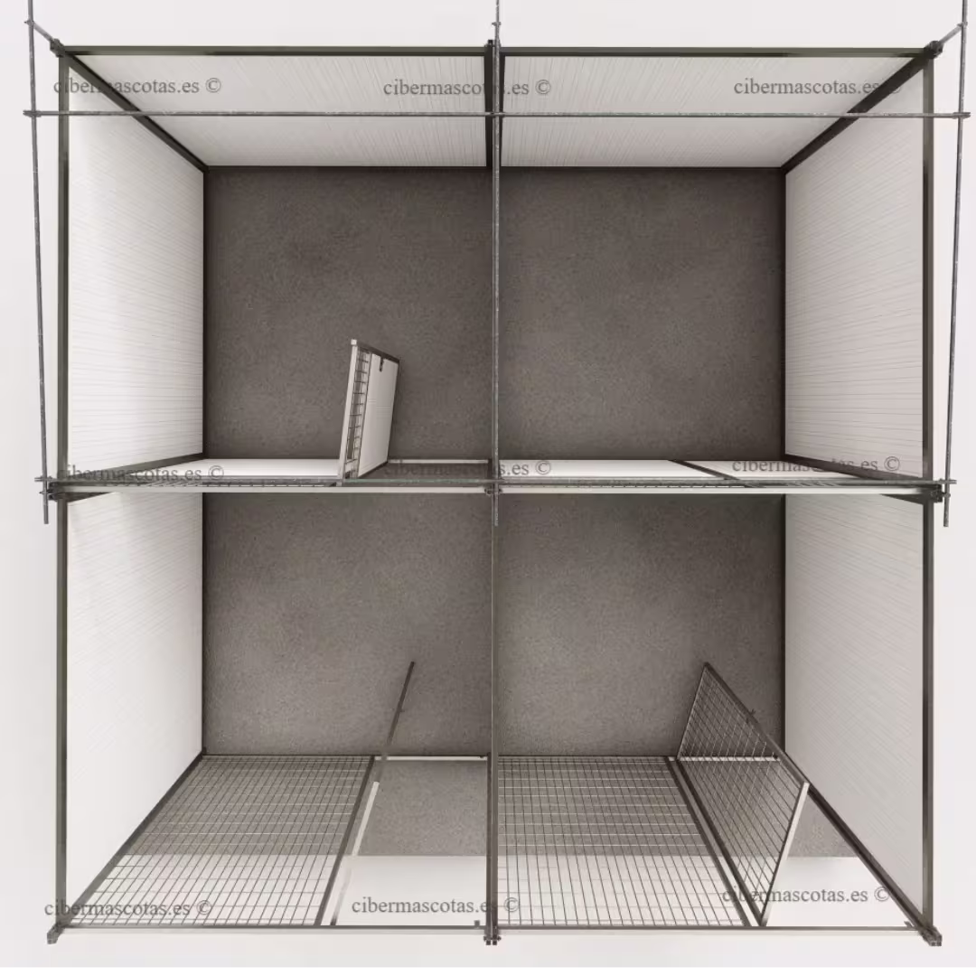 Perreras con zona dia y noche 4x2 metros | CiberMascotas