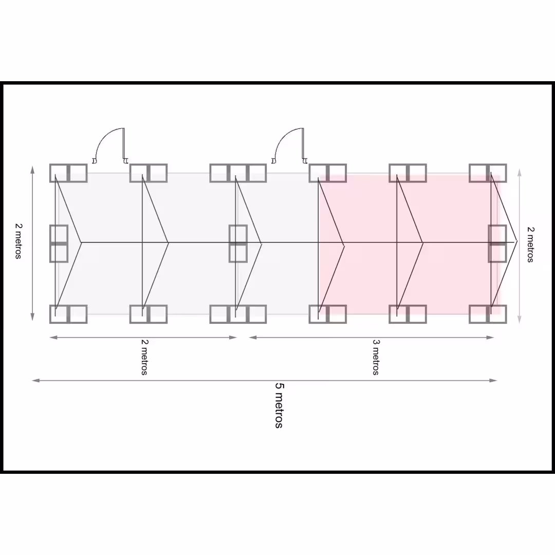 Voladero para loros 5x2 metros