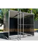perrera 2x2 con paneles con fondo y lateral panel opaco
