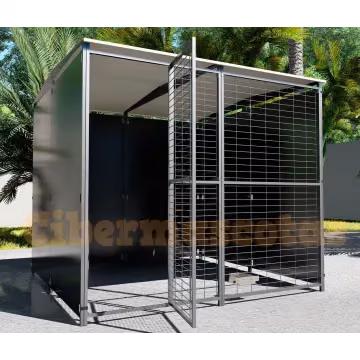 perrera 2x2 con paneles con fondo y lateral panel opaco