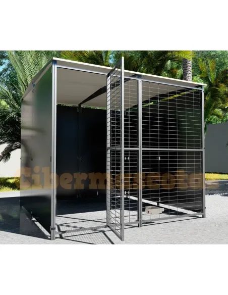 perrera 2x2 con paneles con fondo y lateral panel opaco perrera 2x2 con paneles con fondo y lateral panel opaco